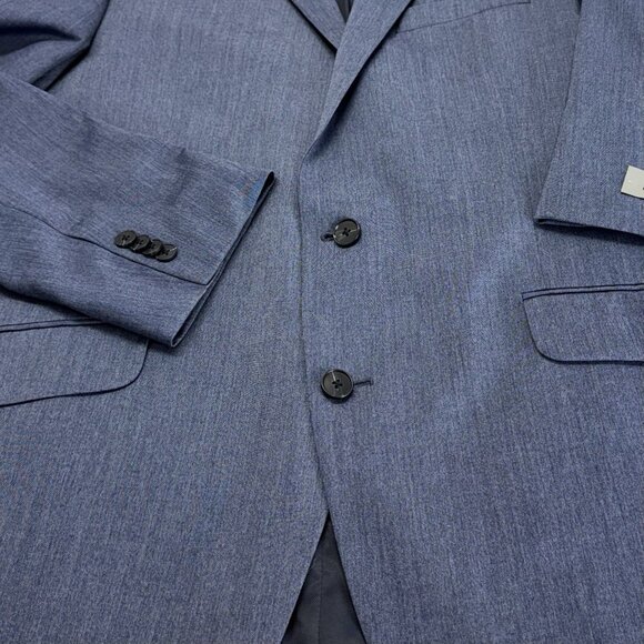 Kenneth Cole Reaction Suit Blue Slim Fit Techni-Cole Jacket Pant 46L 40W 32L NEW - Picture 4 of 9